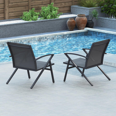 Tangkula Patio Chairs Set of 2/4 with Heavy Duty Metal Frame