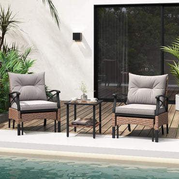 Tangkula 5 Pieces Wicker Patio Furniture Set