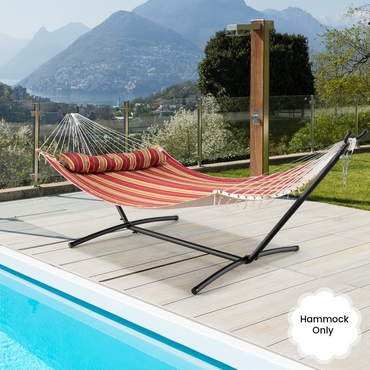 Tangkula 11FT Double Hammock, Heavy Duty Outdoor Hammock with Curved Spreader Bars