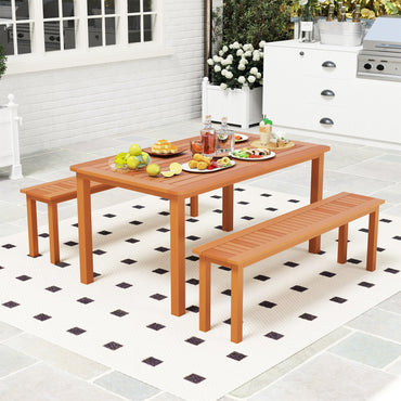 Tangkula Set of 3 Patio Dining Set for 4