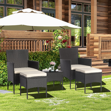 Tangkula 5 Piece Outdoor Wicker Sofa Set