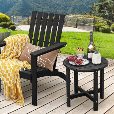 Tangkula Table d'appoint ronde d'extérieur, table Adirondack en PEHD de 45 cm résistante aux intempéries