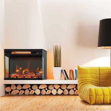 Tangkula 23-Inch 3-Sided Electric Fireplace Insert with Remote Control