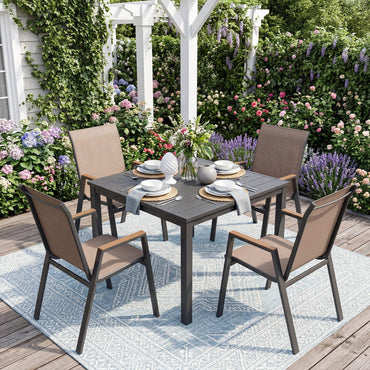 Tangkula Stackable Patio Chairs(4/8)