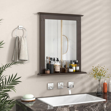 Bathroom Wall Mirror with Shelf, Square Makeup Mirror Wall Hanging Mirror
