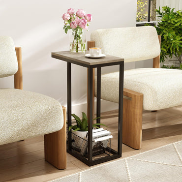 Tangkula Table d'appoint en C pour canapé et plateau de télévision