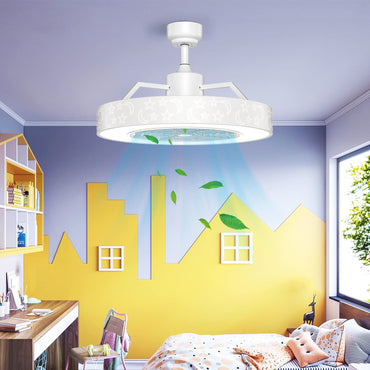 Tangkula 23" Ceiling Fan with Lights with Invisible Blades Starry Sky Acrylic Lampshade