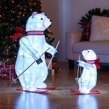 Décorations de Noël Tangkula 2 ours polaires lumineux