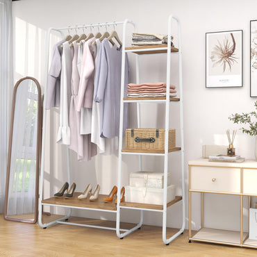 Tangkula Garment Rack with Shelves for Bedroom Entryway