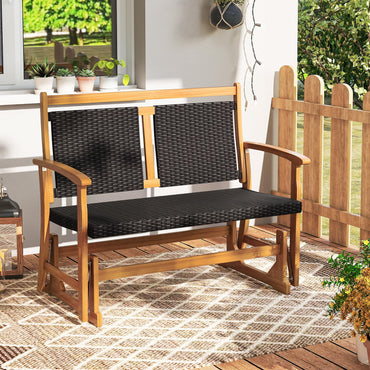Tangkula Patio Rattan Glider Chair(double seat)