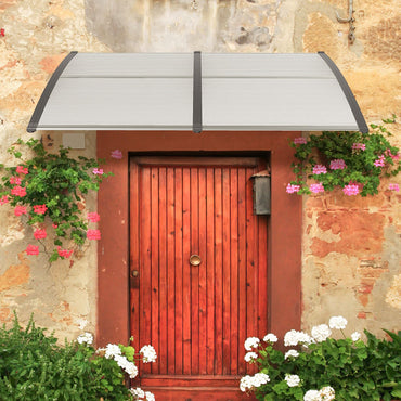 Tangkula 40" x 80" Window Awning with Hollow Sheet for Rain Snow Sunlight Protection