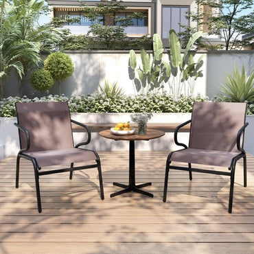 Tangkula Patio Chairs Set of 2/4/6 with Armrests for Poolside