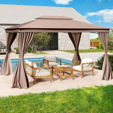 Tangkula 10x13 FT Outoor Gazebo Heavy-Duty Metal Frame