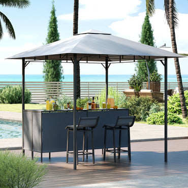Tangkula 3 Piece Patio Bar Set for BBQ Party Poolside Garden