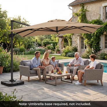 Tangkula Patio Umbrella Large Offset Cantilever Outdoor Umbrella(10x13 FT)
