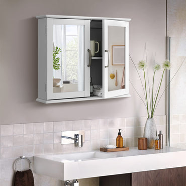 Tangkula Medicine Cabinet with Double Mirror Doors