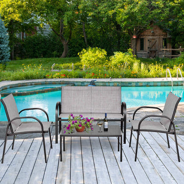 Tangkula Canapé d'extérieur 4 pièces pour terrasse