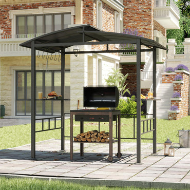 Tangkula 8x5 FT Hardtop Grill Gazebo for Patio Garden Lawn Deck