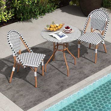 Tangkula 3 Piece French Bistro Table Chair Set