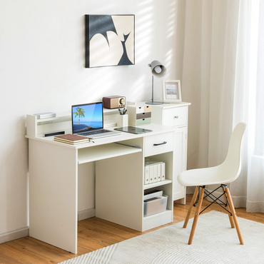 Tangkula Computer Desk with Drawer & Keyboard Tray