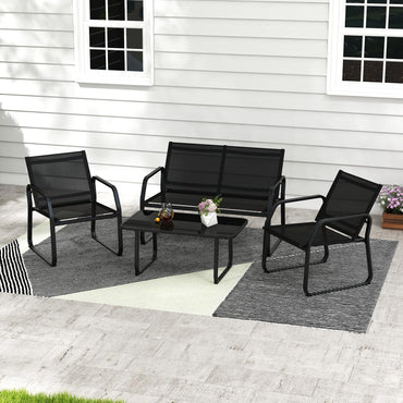 Ensemble de meubles de patio Tangkula 4 pièces
