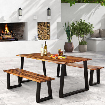 Tangkula Outdoor Bench 2 Person Set