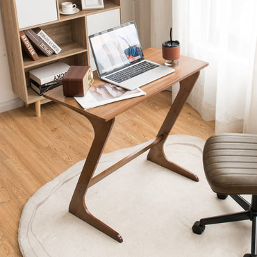 Table d'appoint de canapé en bambou avec plateau de 75 x 40 cm, en forme de Z