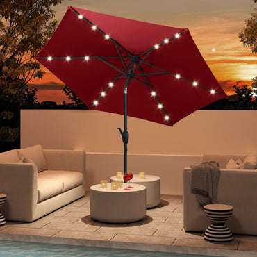 Tangkula 7.5 ft Solar LED Patio Umbrella