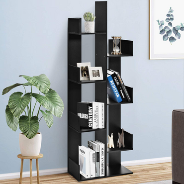 Tangkula Étagère à 8 niveaux, Bibliothèque en bois avec 8 étagères