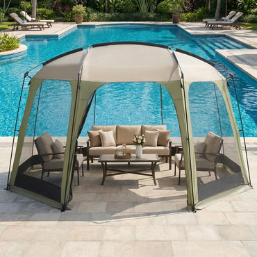 Tangkula 12.5' x 11.7' Screen House Tent for Garden and Outdoor Activities