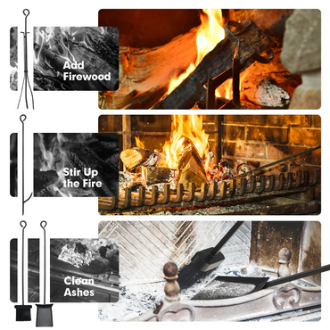 Tangkula 30 Inches Firewood Log Rack with 4 Tools Set