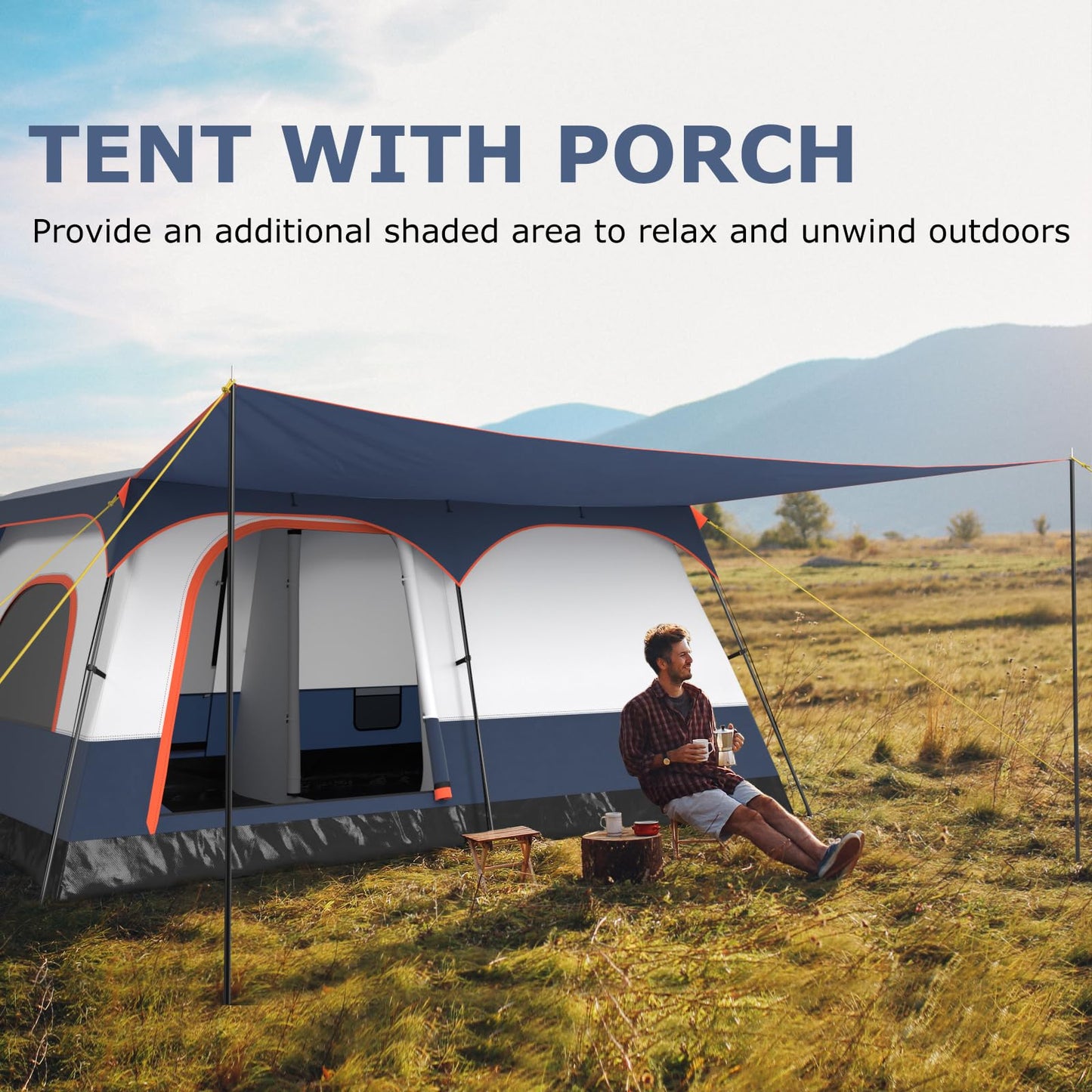 Tangkula 6/8/10-Person Camping Tent with Porch