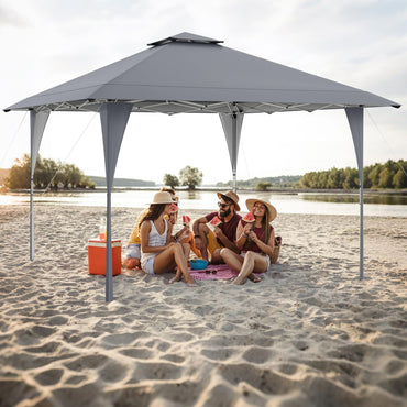 Tangkula 13x13 FT Pop Up Gazebo UPF50+ Outdoor Sunshade Shelter