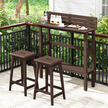 Tangkula Table de Bar d'Extérieur, Table Haute de 122 cm pour Patio avec Étagère de Rangement et Patins Réglables