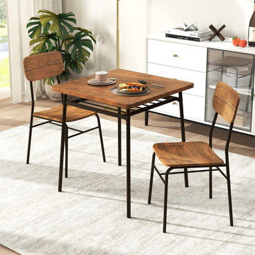 Tangkula Square Dining Table Set for 2