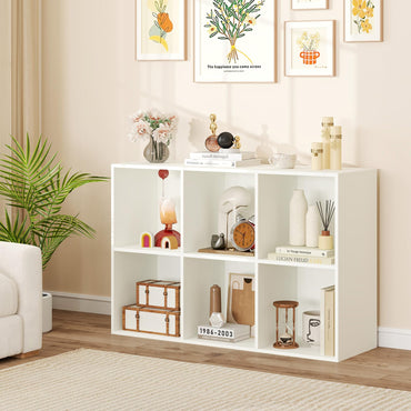 Tangkula 6-Cube Bookcase, Modern Freestanding 3-Tier Bookshelf