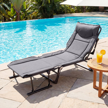 Tangkula 3 in 1 Lounge Chair Outdoor with Cushion