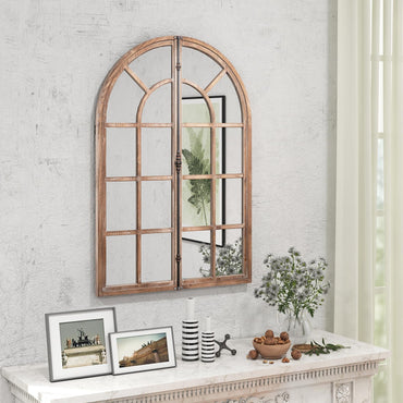 Tangkula Miroir mural arqué 61 x 86 cm, miroir décoratif de ferme avec arc