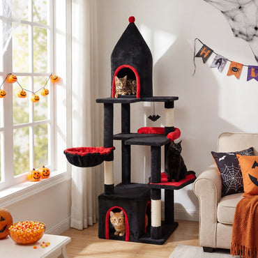 Tangkula 63 Inch Gothic Cat Tree for Indoor Large Cats 20+ LBS