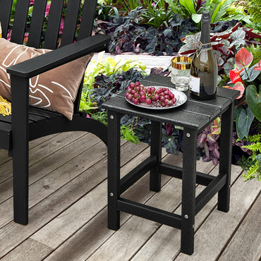 Tangkula Table d'appoint carrée d'extérieur, Table Adirondack en PEHD résistante aux intempéries