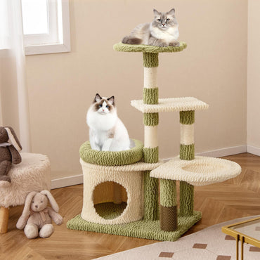 Tangkula Cute Cat Tree with Sisal Scratching Posts for Indoor Cats