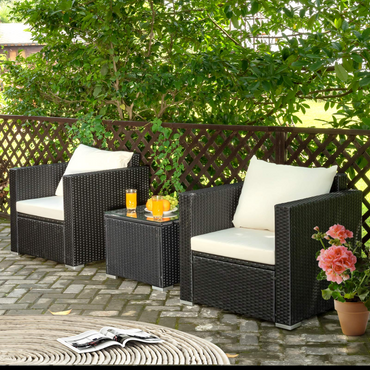 Tangkula 3 Pieces Patio Furniture Set