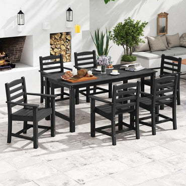 Tangkula 7 Pcs Outdoor Dining Table Set for 6