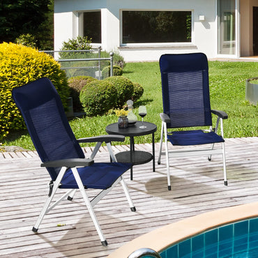 Chaises pliantes Tangkula Patio, chaises inclinables portables avec dossier réglable à 7 positions et appuie-tête rembourré