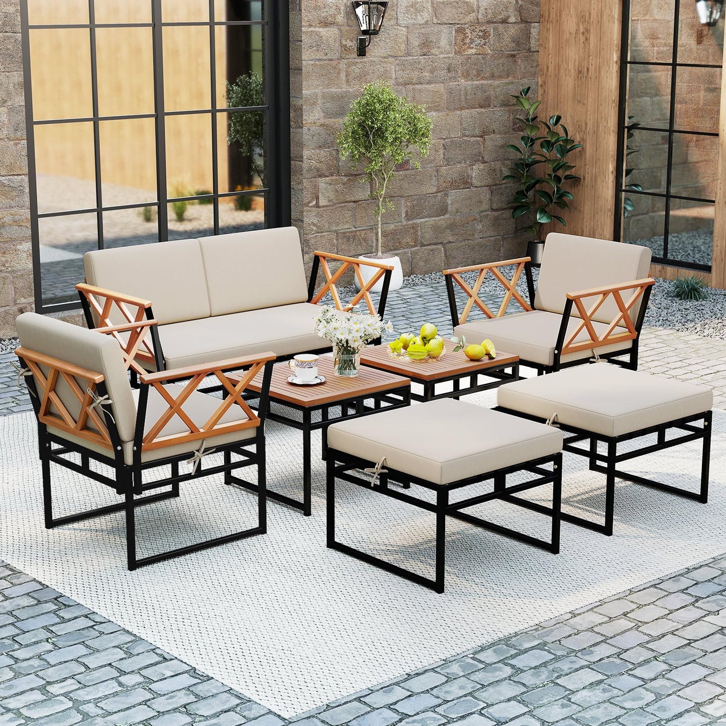 Tangkula 7 Piece Outdoor Furniture Set