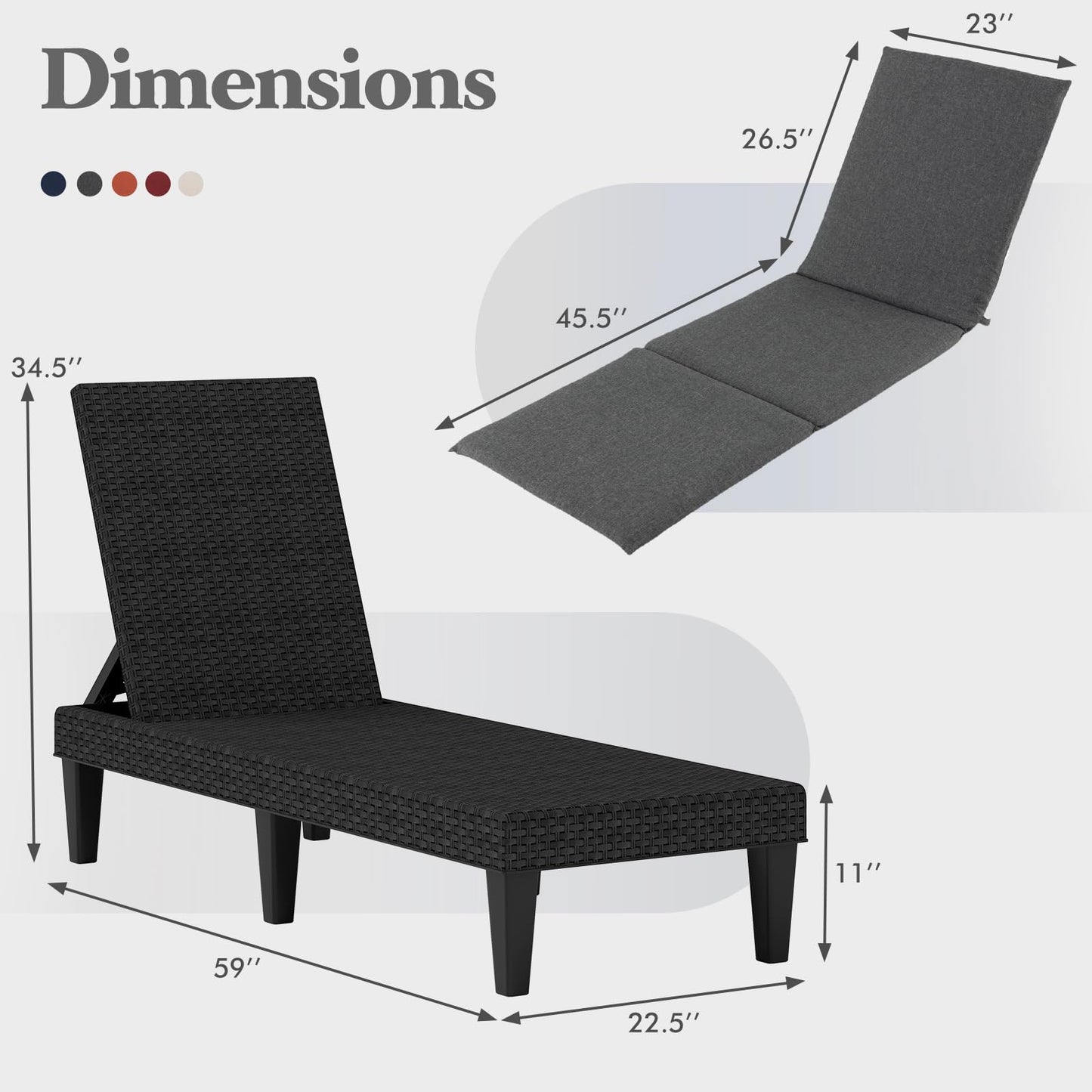 Tangkula Patio Lounge Chair with Cushion