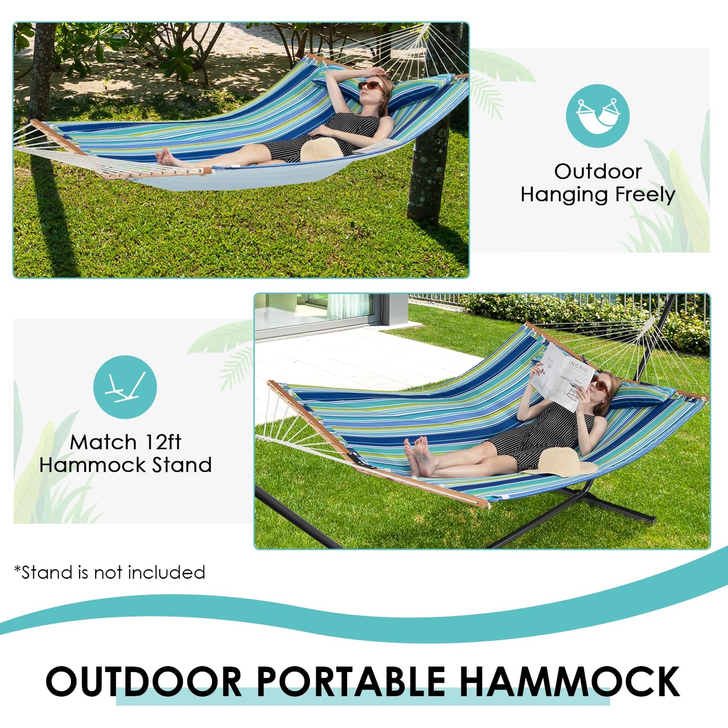 Tangkula 10.5FT Double Hammock