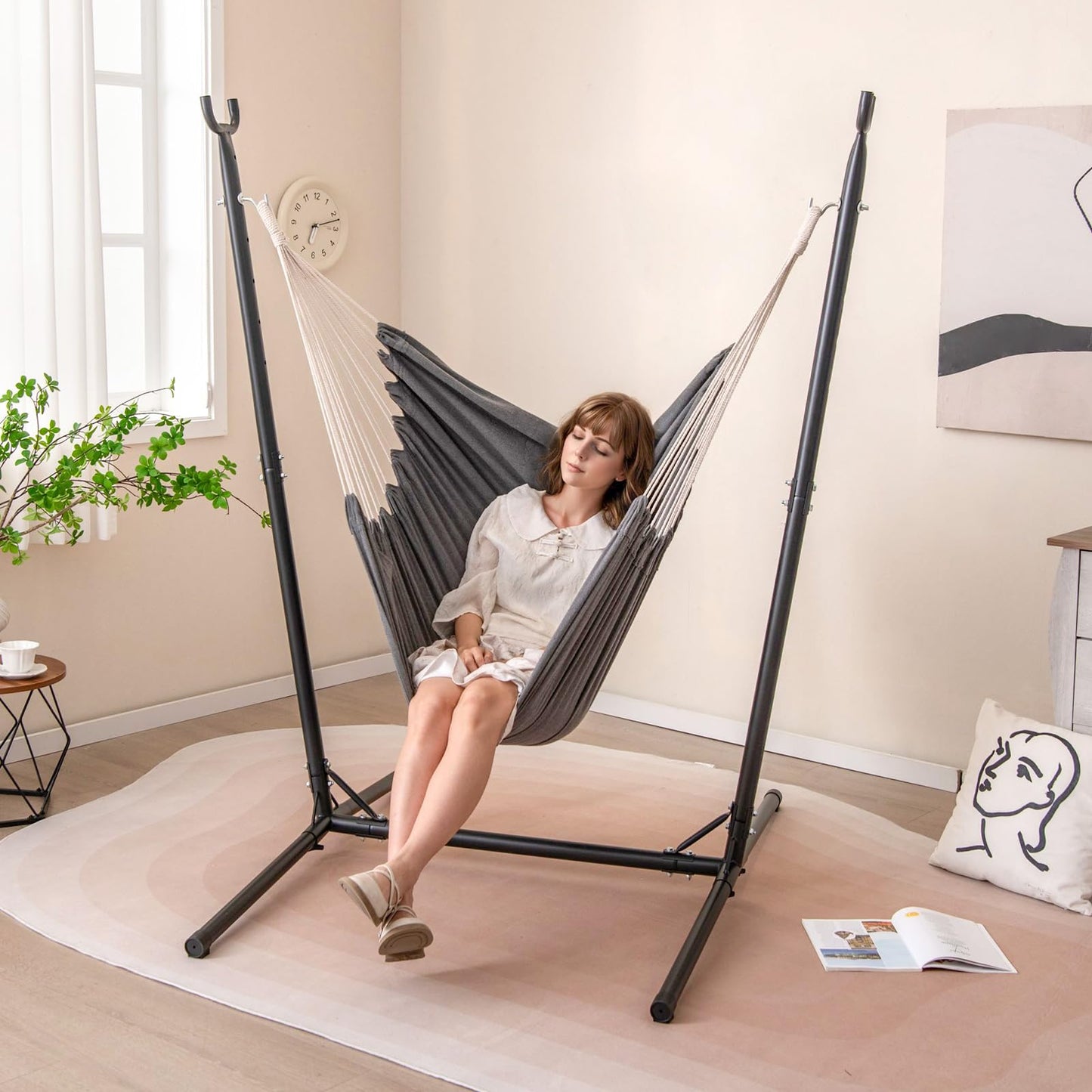Tangkula Adjustable Hammock Chair with Stand