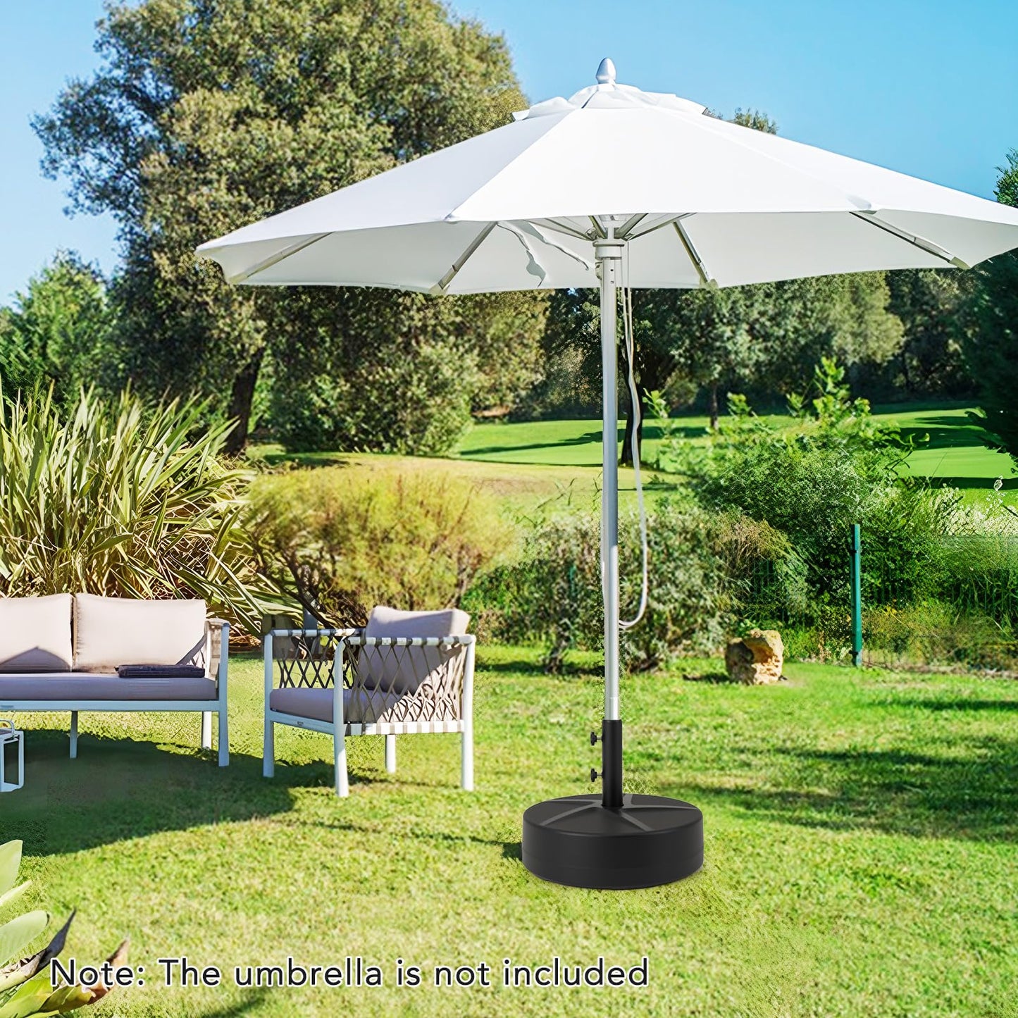 Tangkula Patio Umbrella Base 88LBS Capacity Water & Sand Fillable Market Table Umbrella Stand