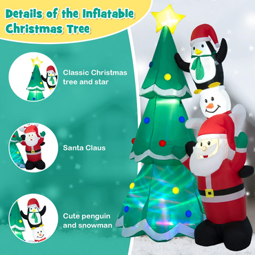 Tangkula Christmas Indoor Outdoor Inflatable Decoration for Yard Lawn